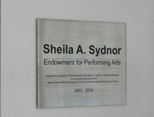 Sheila Sydnor Endowment for the arts plaque